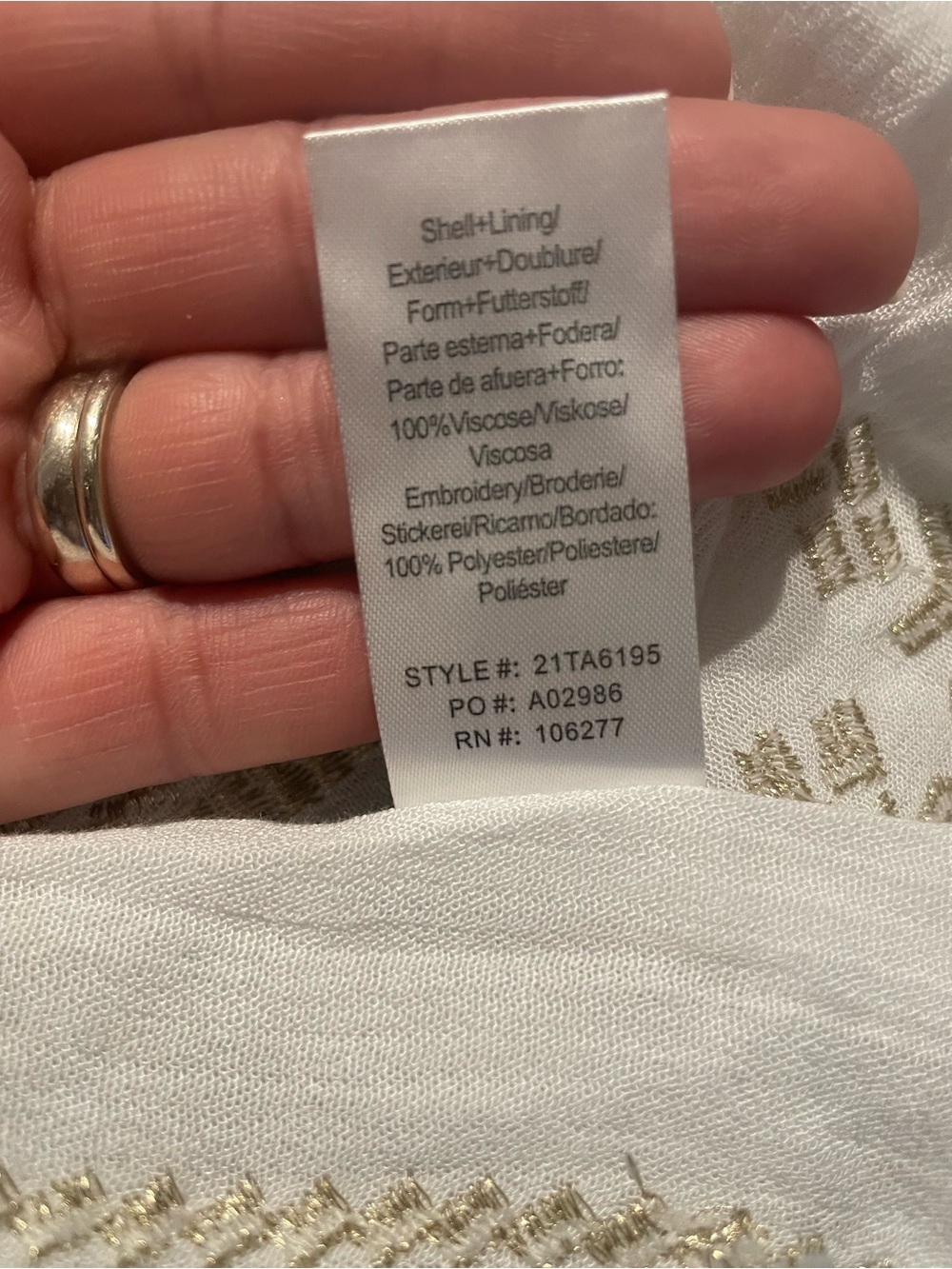 Hale Bob White Maxi Dress with Tan Patterned Panels size small NWT - Picture 14 of 14